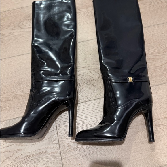 Black saint laurent ysldiane Knee-High Stiletto Boots 39.5 - Picture 4 of 4